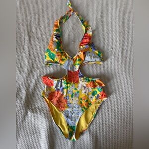 Aerie Yellow Floral Swimsuit